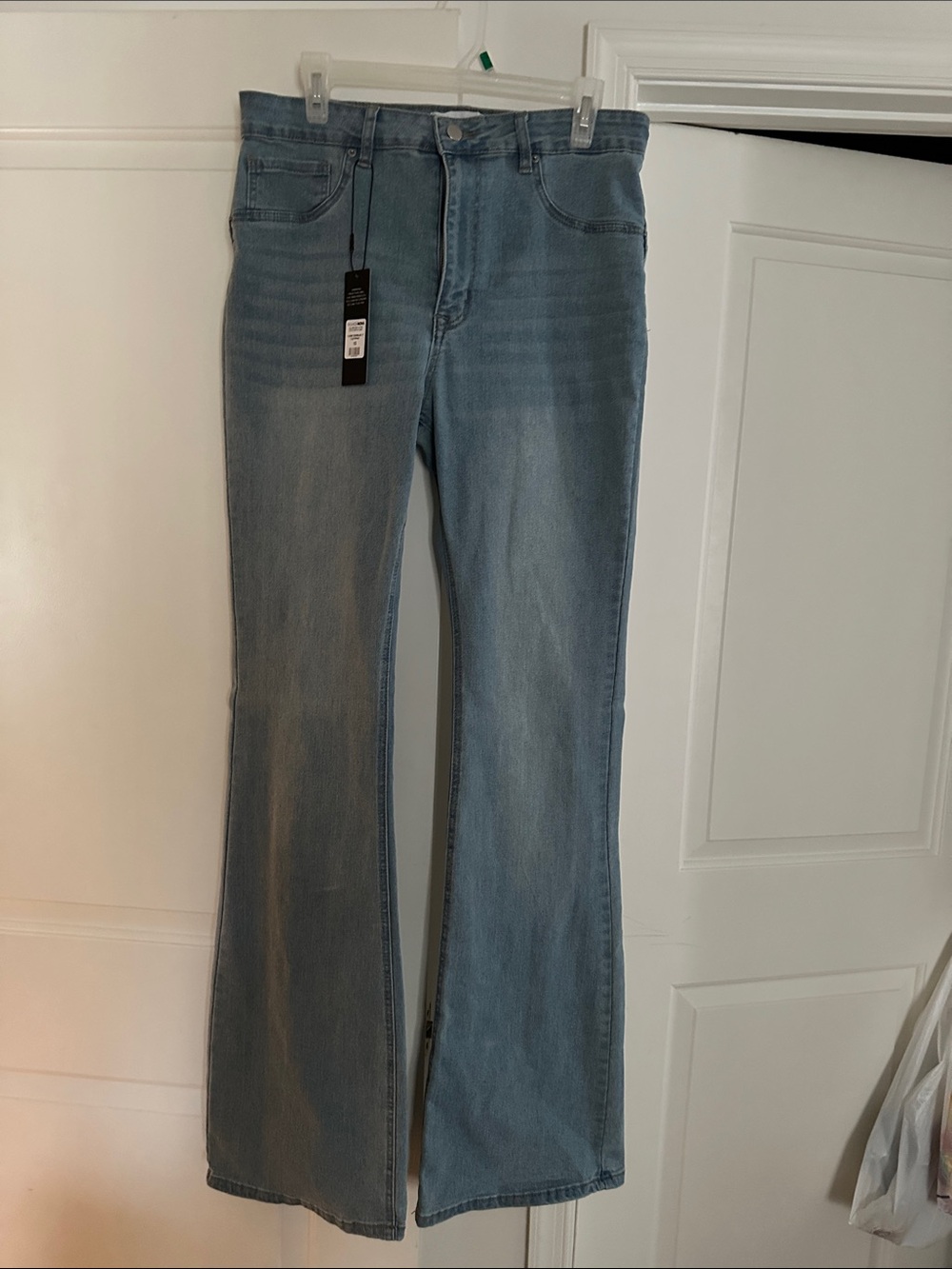 Fashion Nova Light Blue High-Rise Flare Jeans
